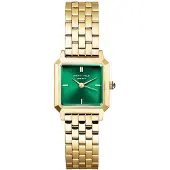 Rosefield BEGSG-B05 Damenuhr Boxelle Goldfarben/Grün