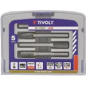 Tivoly Tivoli Carbide Fräser-Satz, Ø8mm, HALBBOX, 5-tlg
