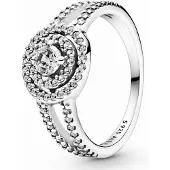 Pandora Silber 199408C01-48 Funkelnder Double Halo Ring - Zirkonia Gr. 48