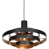Steinhauer - Retro Retro hanglamp zwart rond - Halo Cirque I Wohnzimmer I Schlafzimmer - Metall Rund - LED geeignet E27