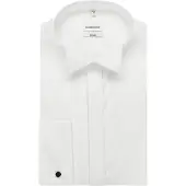Seidensticker Smokinghemd "Schwarze Rose", Herren, Gr. S (37), normale Ärmellängen, weiß, 100% Baumwolle, unifarben, tailored fit, Doppelmanschette, Hemden Smokinghemd, Gala Uni