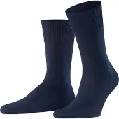 Falke Firenze Herren Socken, 39-40, Blau, Uni, Baumwolle