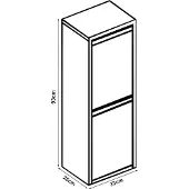 En.casa Mülltrennschrank 'Sollentuna' mit 2 Kippfächern Metall 2 x 14 L Eimer Pfefferweiß