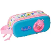 Pipsa Possu 3D Doppel-Federmäppchen, Blau/Pink