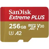 SanDisk - CARDS Extreme Plus MICROSDXC 256GB+SD Adapter 200MB/s 140MB/s A2 C10V