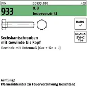 Industrial Quality Supplies Sechskantschraube DIN 933 VG M 12 x 80 8.8 feuerverzinkt