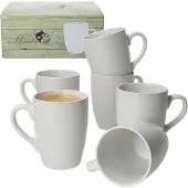 MamboCat 6er Set Kaffeebecher 340ml White Biata Steingut - 24304304