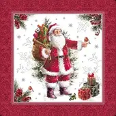 Papstar 300 Servietten, 3-lagig 1/4-Falz 40 cm x 40 cm HoHoHo