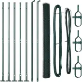vidaXL Sechseckzaun mit Betonsockel 10 x 1,5 m PVC-beschichteter Stahl
