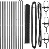 vidaXL Bodenmontierter Sechseckzaun 25 x 1,4 m PVC-beschichteter Stahl
