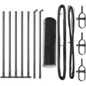 vidaXL Sechseckzaun mit Betonsockel 10 x 0,6 m PVC-beschichteter Stahl