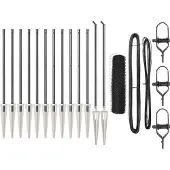 vidaXL Sechseckzaun mit Pfosten 25 x 0,5 m PVC-beschichteter Stahl