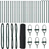 vidaXL Bodenmontierter Sechseckzaun 50 x 0,4 m PVC-beschichteter Stahl