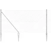 vidaXL Maschendrahtzaun mit Stacheln 25 x 1 m Verzinkter Stahl Silber