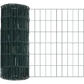 vidaXL Eurozaun Grün 0,4 x 25 m PVC-beschichtetes Eisen