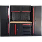 HBM professionelles, modulares Werkstattsystem der Extraklasse, 10-teilig, schwarz-rot