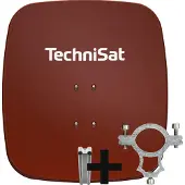 Technisat SATMAN 65 PLUS | Sat-Antenne inkl. Halteschelle und Halterung | rot