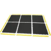 HBM Bodenschutzmatten-Set aus EVA 6-teilig, schwarz, gelb