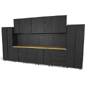 HBM Premium modulares Werkstattsystem, 16-teilig, mattschwarz