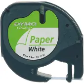 Dymo Laminierte Etikettierband für Dymo LetraTag 91200 - 12 mm Weiß/Schwarz - 10 Stück