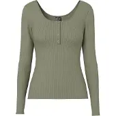 Pieces Langarmshirt "PCKITTE LS TOP NOOS BC" Baumwollmischung, slim fit