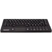 Keysonic KSK-5031IN (UK) Industrie Tastatur, USB, Touchpad +2 Maustasten, schwarz, wasserdicht IP68, Mini, Kabelgebunden, USB, Mechanischer Switch, QWERTY, Schwarz