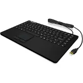 Keysonic KSK-5230 IN (US) Industrie Tastatur, USB, Touchpad, schwarz, 2 Maustasten, wasserdicht IP68, Mini, Kabelgebunden, USB, Membran Key Switch, QWERTY, Schwarz