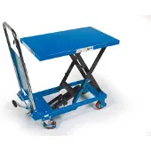 HBM fahrbare Werkbank, Hubtischwagen 150 kg, blau