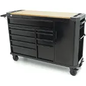 HBM Werkstattwagen 10 Schubladen 147 cm Schwarz