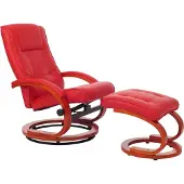 Mendler Fernsehsessel Aprilia, Kunstleder, mit Hocker rot