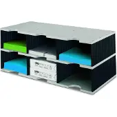 Styro Sortierstation styrodoc Jumbo, DIN C4, 2 Etagen/3-reihig/6 Fächer, schwarz