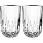 Leonardo Latte-Macchiato-Glas "Latte Macchiato Gläser (3) Gocce 390 ml 2er Set transparent", bunt (transparent), 2 tlg., Glas, Trinkgefäße, Latte-Macchiato-Glas