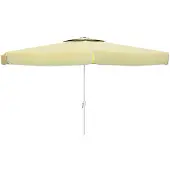 Marbueno Alu-Sonnenschirm 8 Streben D270 cm Polyester Weiß Garten, Pool und Terrasse 10182