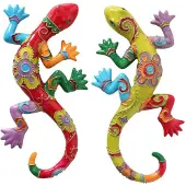Boltze Dekofigur Exotic Eidechse 2 sortiert Kunstharz L24 cm rot/grün 2er Set