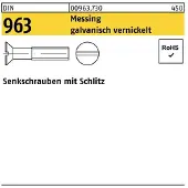 F. REYHER Nchfg. GmbH & Co. KG Senkschraube DIN 963 Schlitz M 6 x 10 Messing galvanisch vernickelt