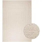 vidaXL Teppich ZIZUR Creme 200x290 cm Jute-Optik Indoor und Outdoor