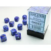 Chessex Vortex 12mm d6 Blue/gold Dice Block (36 dice)