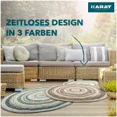 Floordirekt Indoor & Outdoor Teppich Zoe pflegeleicht & UV-beständig Rund 120 cm Beige-Grau