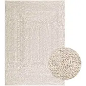 vidaXL Teppich ZIZUR Creme 120x170 cm Jute-Optik Indoor und Outdoor