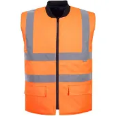 Portwest wasserabweisende, wendbare Warnweste mit Steppfutter...