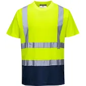 Portwest Warnschutz T-Shirt S378, gelb/marine S378 , 1 Stück, Größe: 6XL