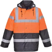 Portwest Warnschutz Winterjacke S467" 300D Industrie Warnschutzkleidung - Orange 5XL"