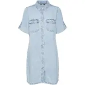 Vero Moda Jeanskleid "VMJENNIE SS SHORT DENIM DRESS NOOS" Brusttaschen