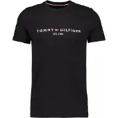 Tommy Hilfiger Core Tommy Logo Tee Jet Black Größe: XS | Basic T-Shirts Outlet | Herren | Schwarz