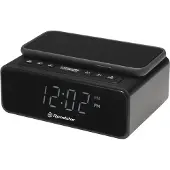 Roadstar CLR-700Qi, Digitaler Wecker, Rechteck, Schwarz, 12 h, FM, Radio/Summer