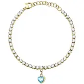 La Petite Story Tennis Love Steel Cryst Acqu Heart Armband