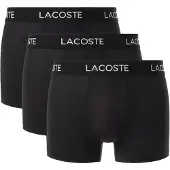 Lacoste Boxershorts Herren Mikrofaser Schwarz 3er-Pack - Größe L