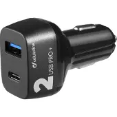 Cellularline Car Multipower 2 FAST+ - iPhone, Samsung, Xiaomi, Oppo and other Smartphones and Tablets, Auto, Zigarettenanzünder, 12 V, Schwarz