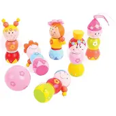 Bigjigs Holz Kegelspiel Feen - 7-teiliges Kinderspiel
