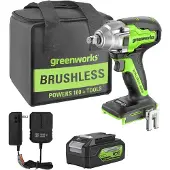 Greenworks GD24IW400K4 Akku Schlagschrauber mit bürstenlosem Motor, 0-2800rpm, 0